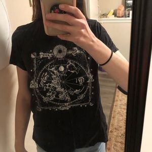 Black cosmic t shirt size small